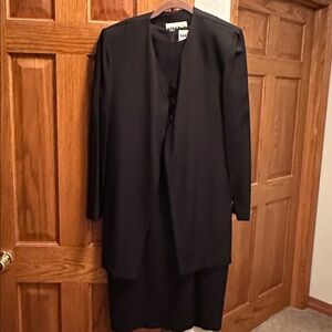 Elegant Black Dress & Overcoat